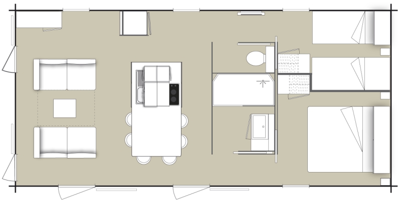 Plan d'un mobil-home Key West Plan d'un mobil-home Key West