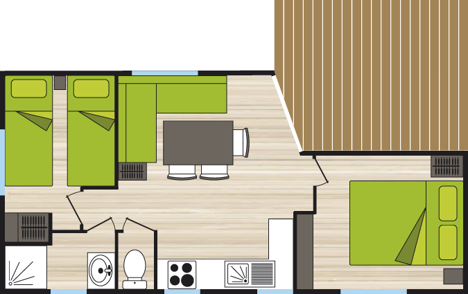 Plan de Cottage 24 m² en gamme Eco et Espace
