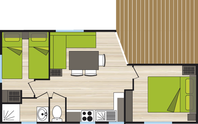 Plan cottage 5 places
