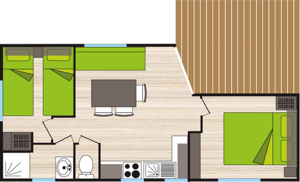 Plan mobil home 4 places
