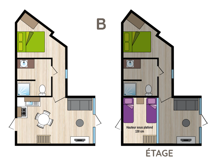 Plan gîte 4 places
