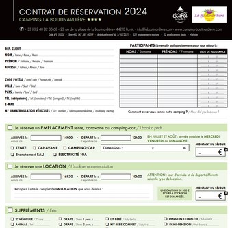 Contrat de réservation